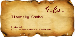 Ilovszky Csaba névjegykártya