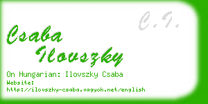 csaba ilovszky business card